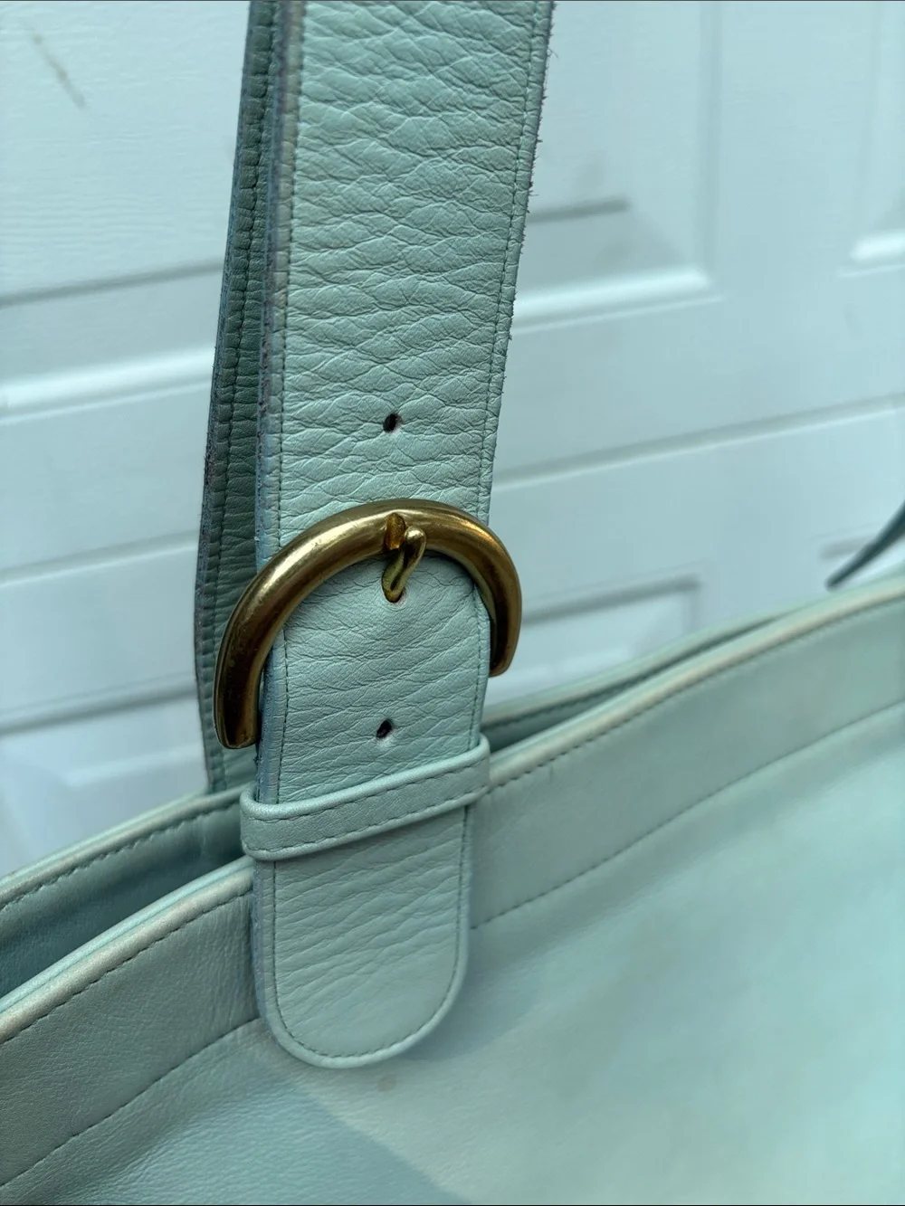 Vintage Coach 4140 light green tote